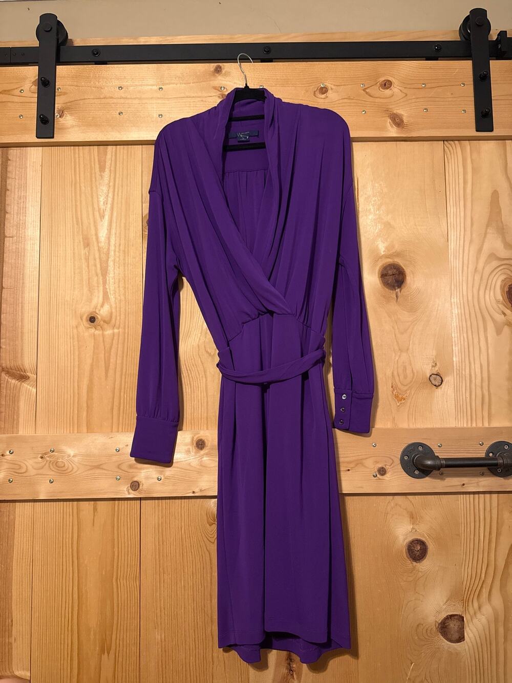 W by Worth Purple Tie Waist Dress Size L